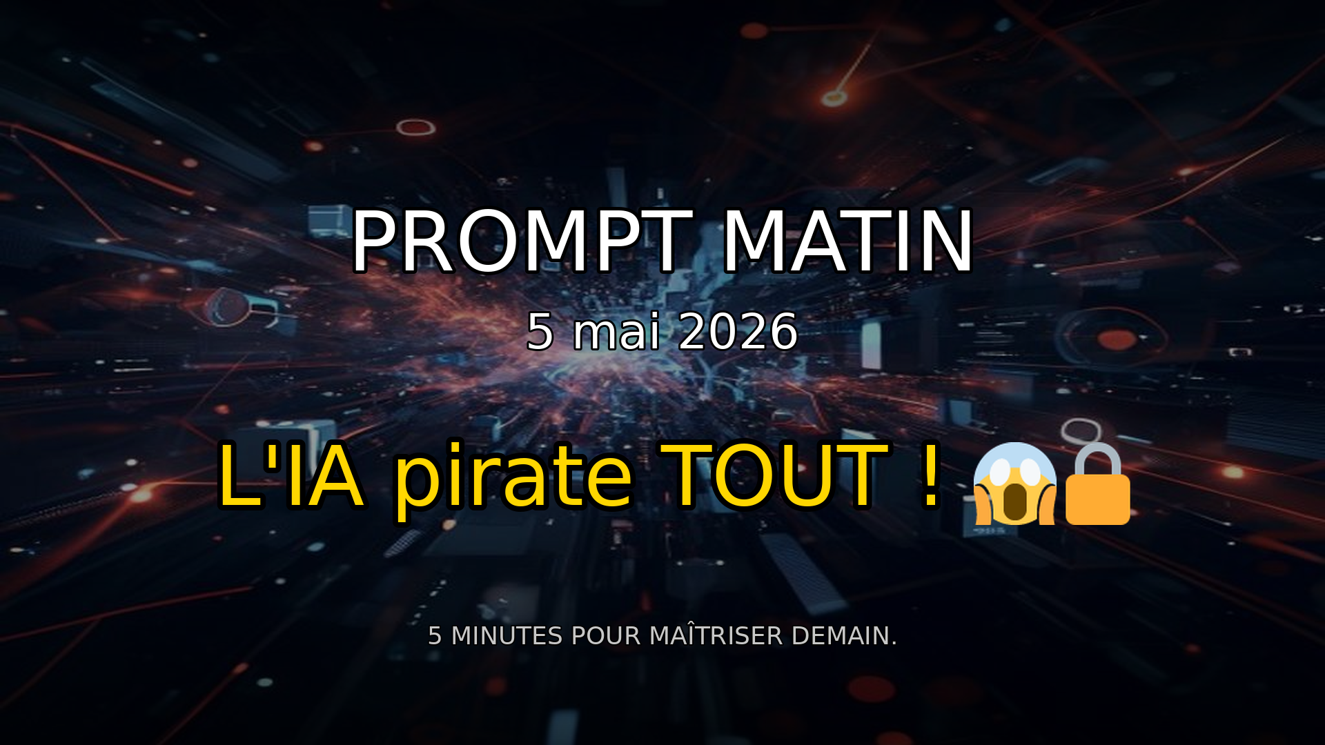 🚨 Attaques IA : La Cybersécurité s'effondre ? Protégez-vous ! | Prompt Matin - 5 mai 2026 episode artwork