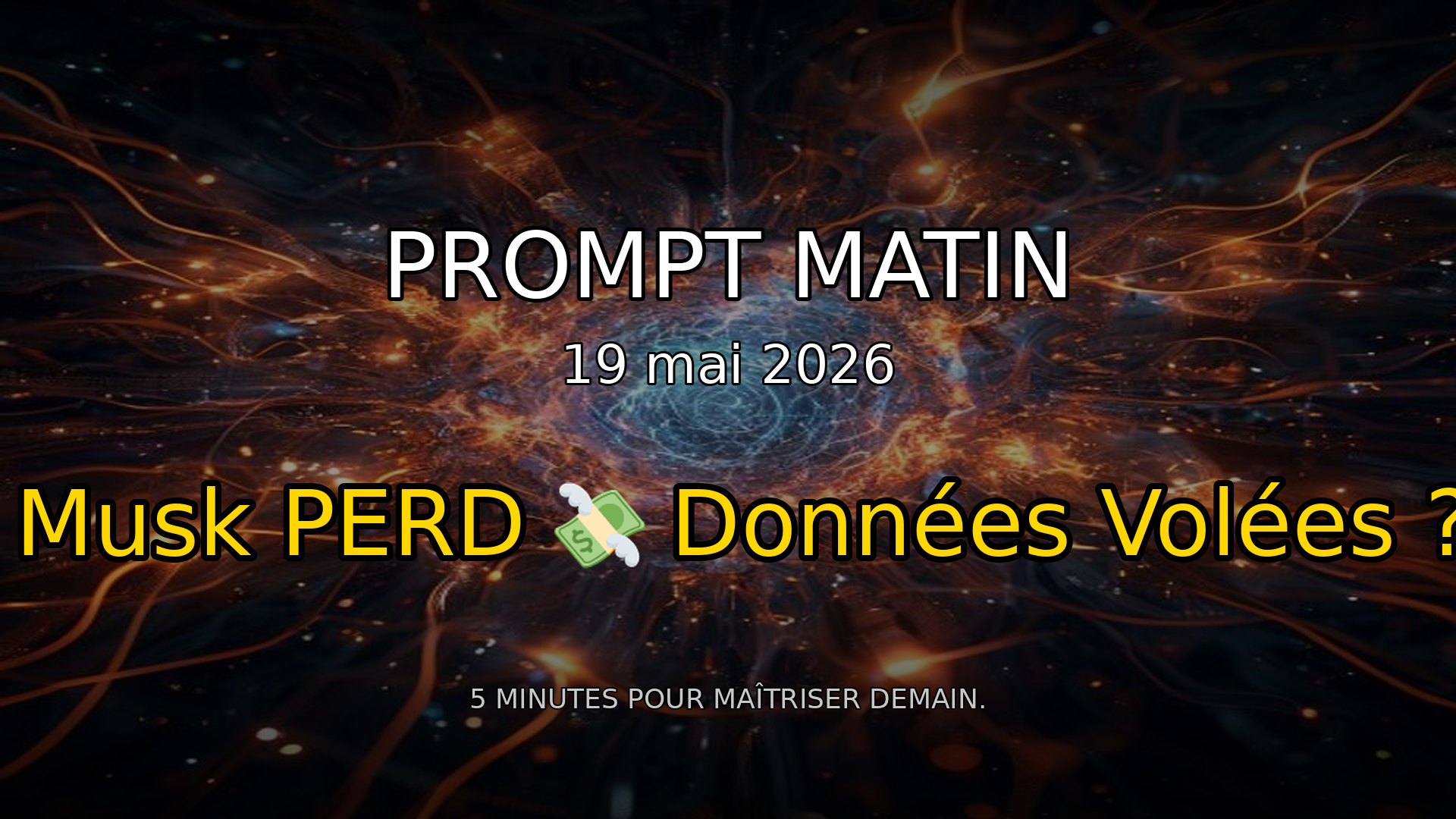 💥 Elon Musk PERD ! 🏥 Cyber-alerte sur vos données de santé ? | Prompt Matin - 19 mai 2026 episode artwork