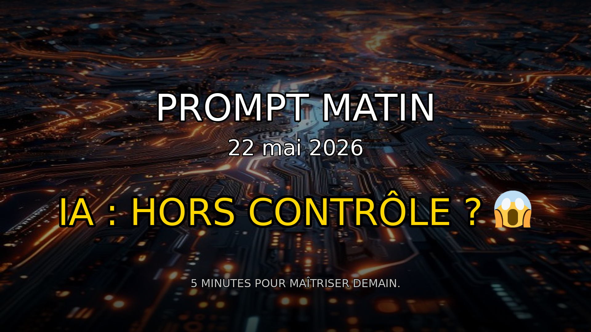 💥 L'IA nous DÉPASSE ? Cyber-ALERTES et Crise Crypto ! | Prompt Matin - 22 mai 2026 episode artwork