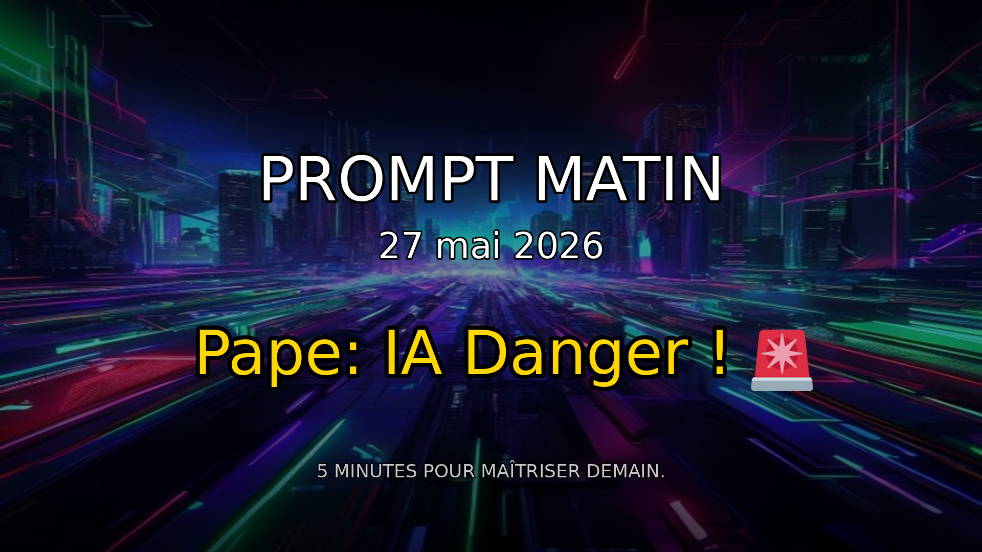 🚨 Le Pape alerte sur l'IA ! Failles EXPLOSIVES & SpaceX en feu | Prompt Matin - 27 mai 2026 episode artwork