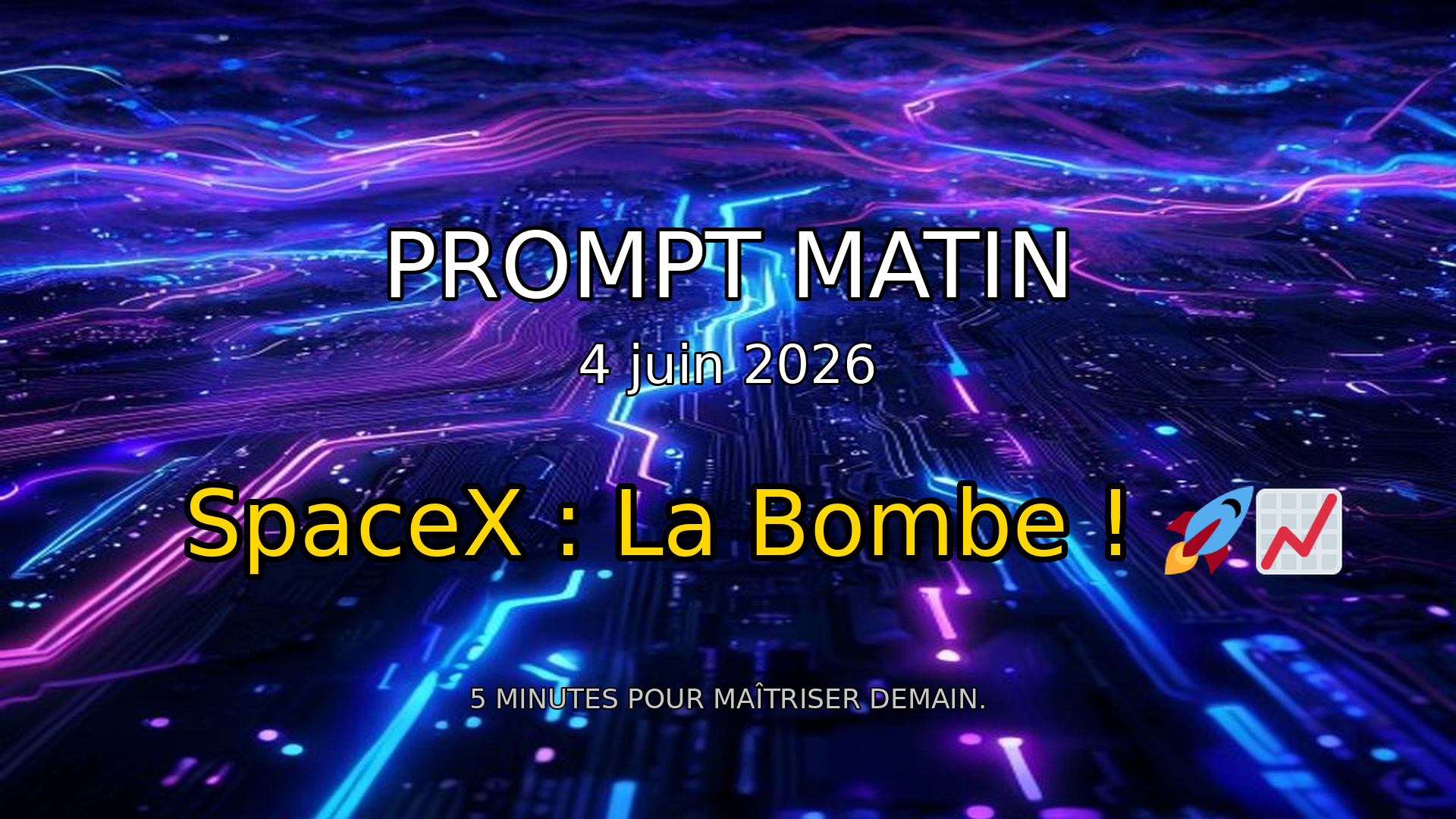 🔥 SpaceX : IPO Historique ? L'IA face à la Réalité & CyberMenaces ! | Prompt Matin - 4 juin 2026 episode artwork