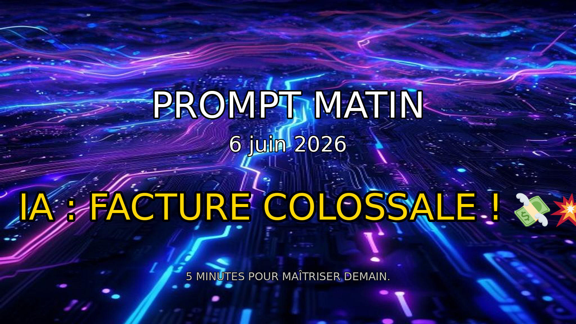 💸 AI : LA FACTURE CACHÉE EXPLOSE ! Révélations Choc | Prompt Matin - 6 juin 2026 episode artwork