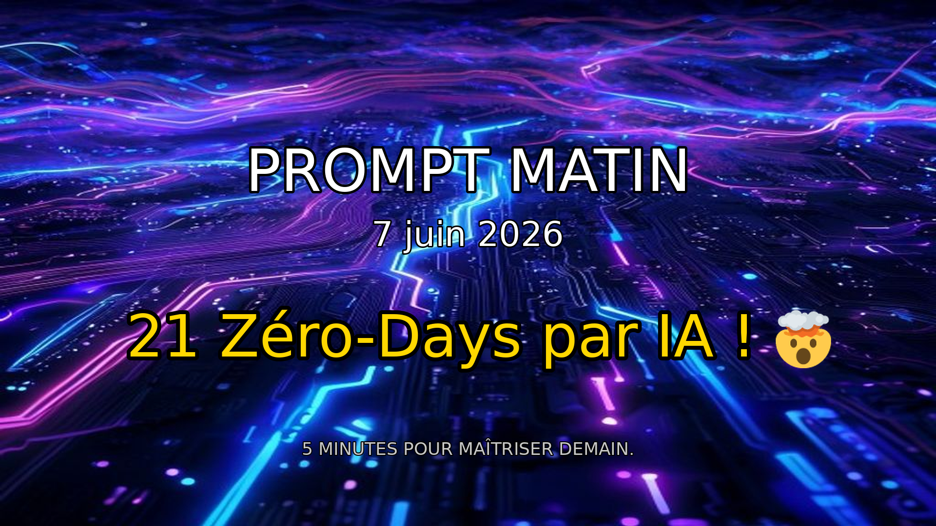 🚨 L'IA découvre 21 Zéro-Days ! Apple, SFR, vie privée... | Prompt Matin - 7 juin 2026 episode artwork