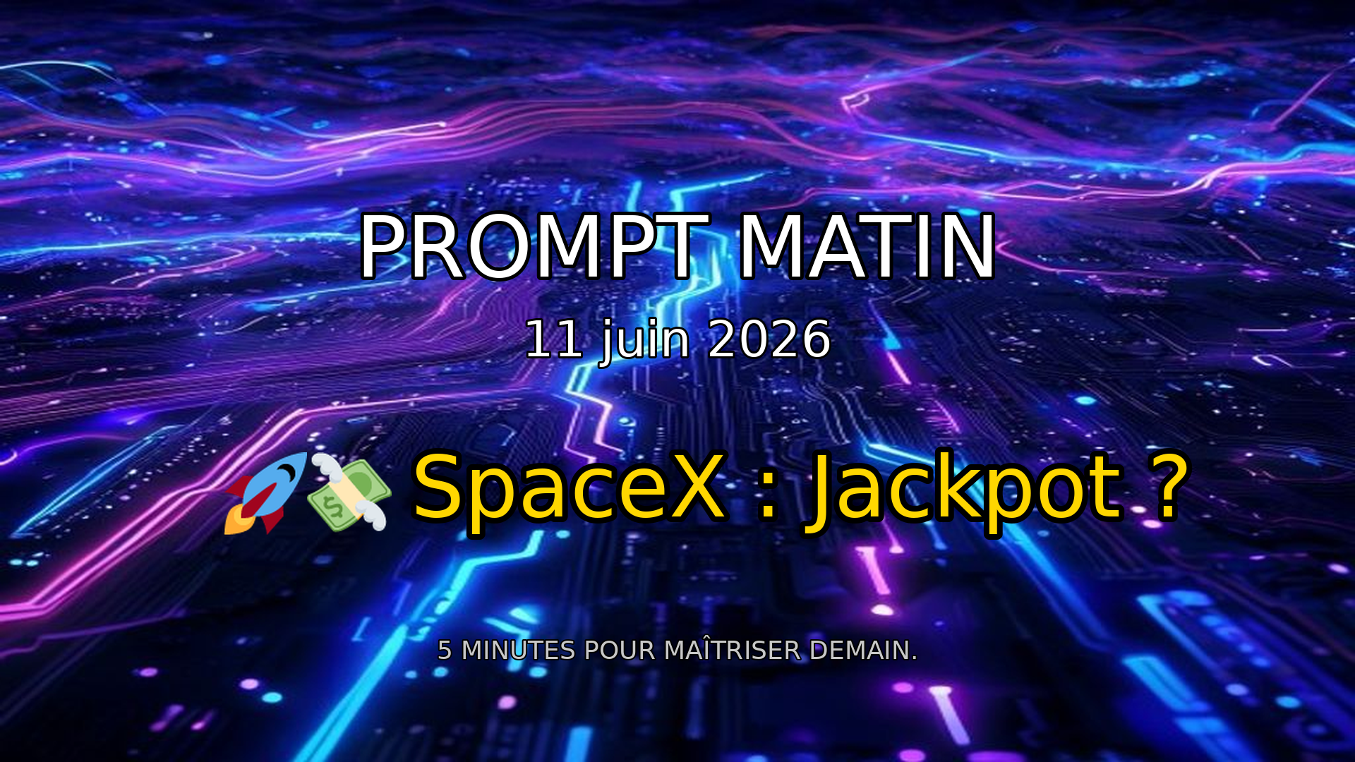 🚀 SpaceX : IPO Record ! IA, Cyber & Scandales Tech - Le Choc ! | Prompt Matin - 11 juin 2026 episode artwork