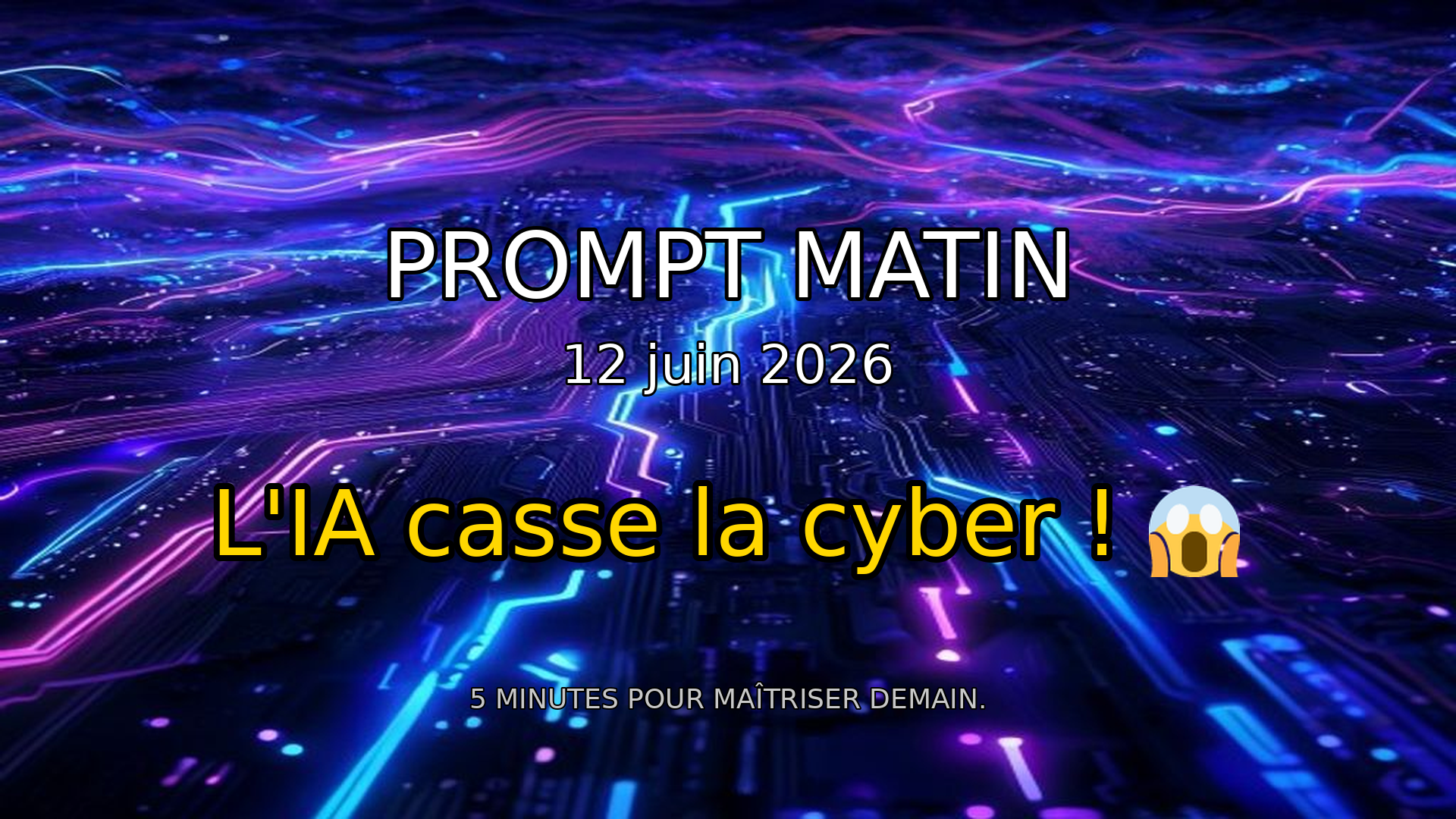 🚨 L'IA ACCÉLÈRE LES CYBER-ATTAQUES ! VOTRE DÉFENSE EST PRÊTE ? | Prompt Matin - 12 juin 2026 episode artwork