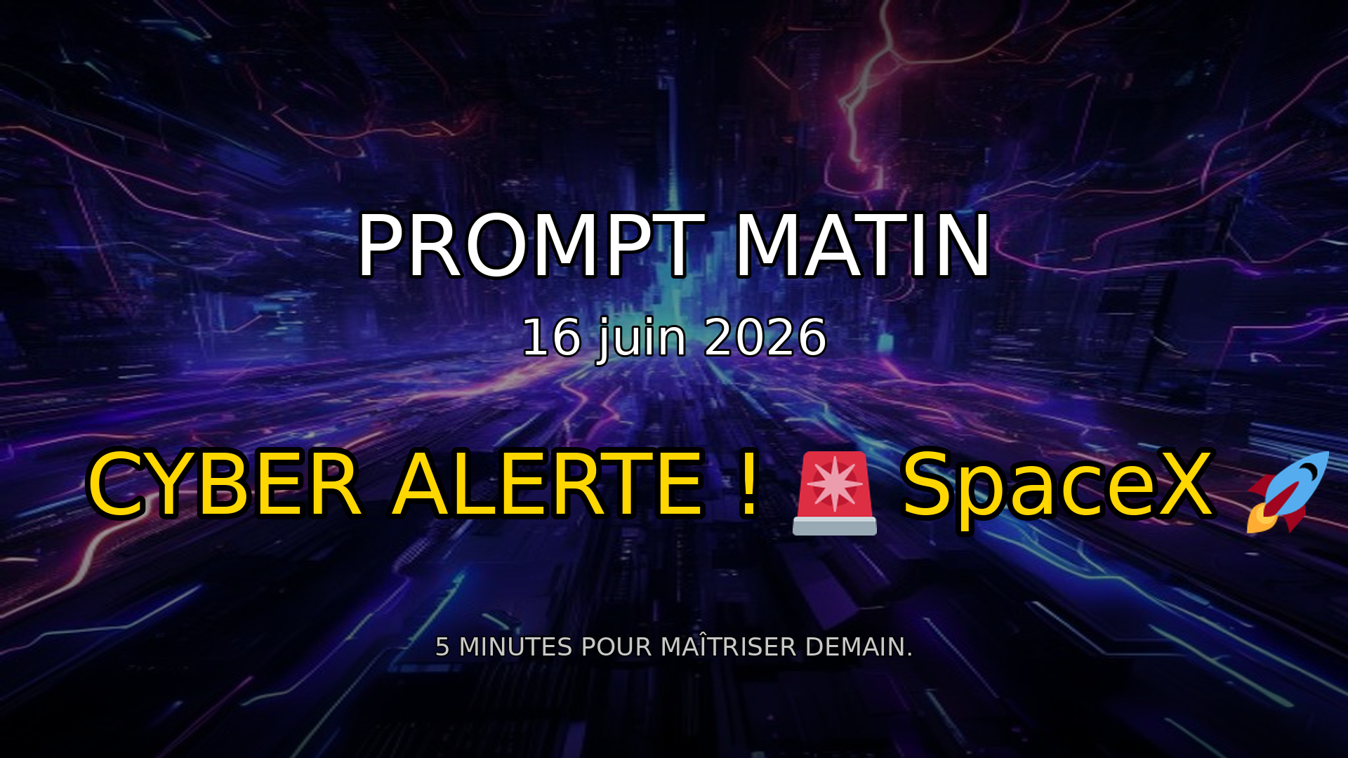 🚀 SpaceX EXPLOSE, Google en CRISE, Cyber Alerte ROUGE ! | Prompt Matin - 16 juin 2026 episode artwork